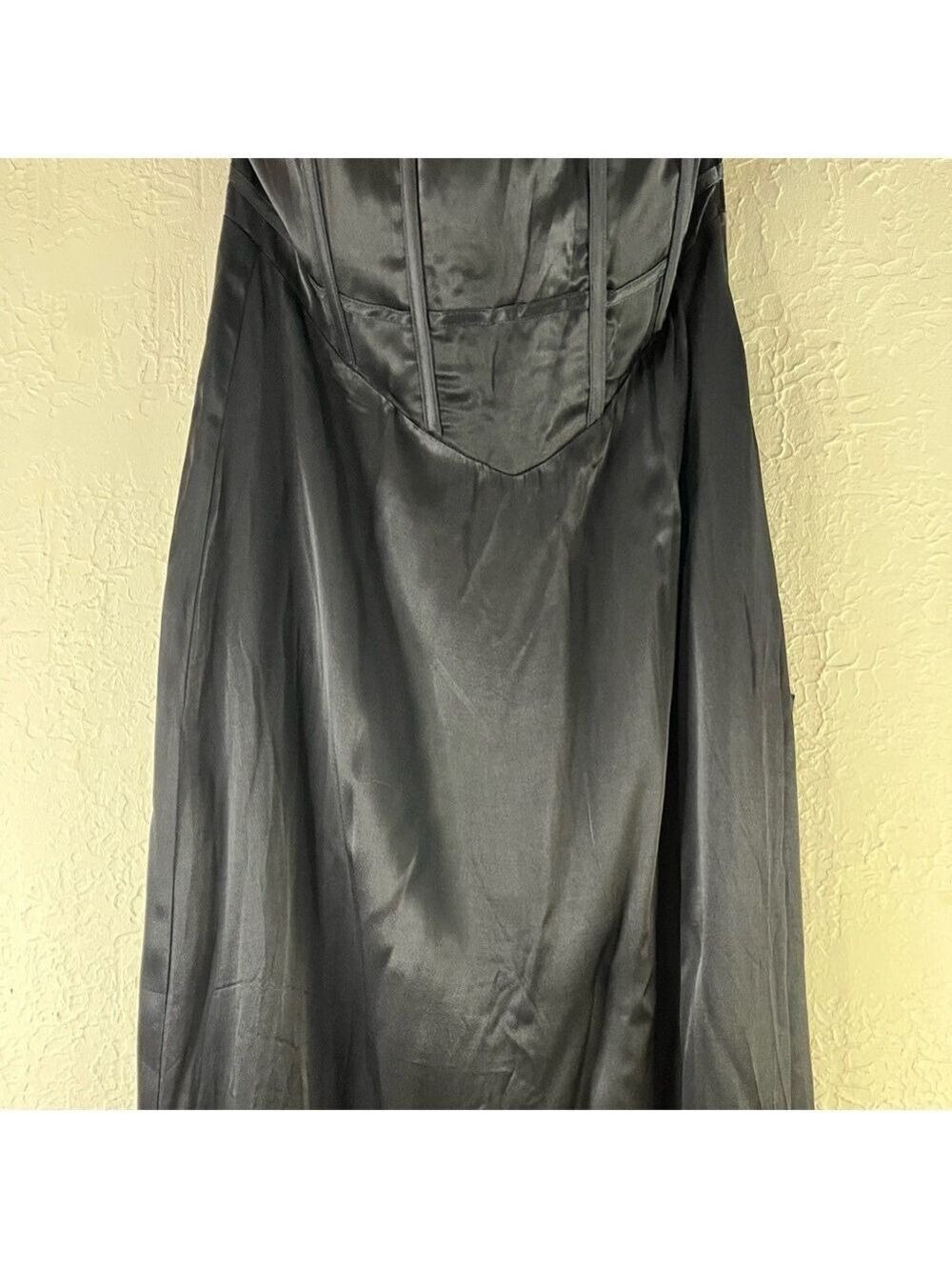 Lulu's Extraordinary Presence Black Satin Strapless Maxi Dress - Picture 6 of 14